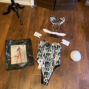 8PC Playboy Bunny Cover Girl rhinestoned bunny costume